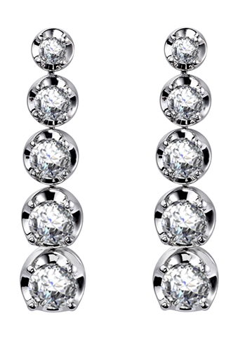 Luilda Natural 4 Prong Set  Diamond Earrings