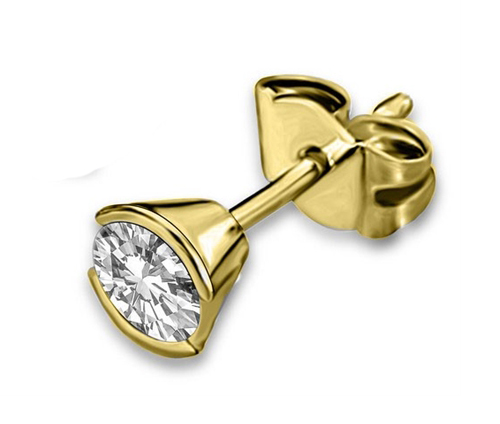 Geena Natural Half Bezel  Diamond Earrings