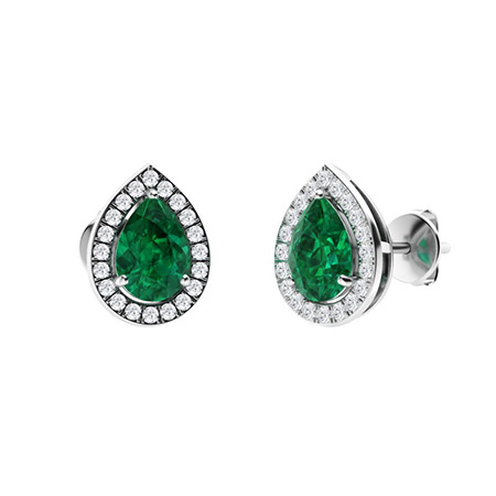 Helma 0.25 Carat Emerald 3 Prong  Diamond Earrings