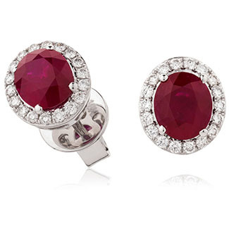Afke 0.50 - 1.50 Carat Natural Ruby  Diamond Earrings