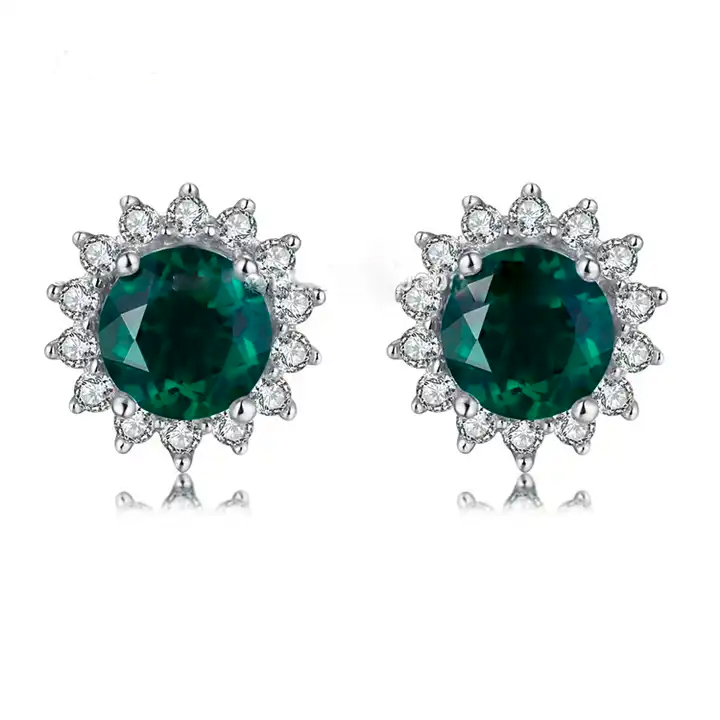 Andine 0.50 Carat Emerald  Diamond Earrings