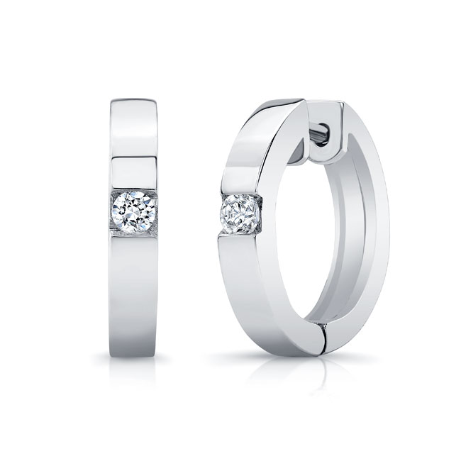 Kathleen 0.08 Carat Natural Channel Set  Diamond Earrings