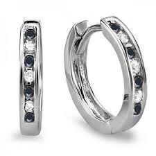 Helaine Black Channel Set  Diamond Earrings