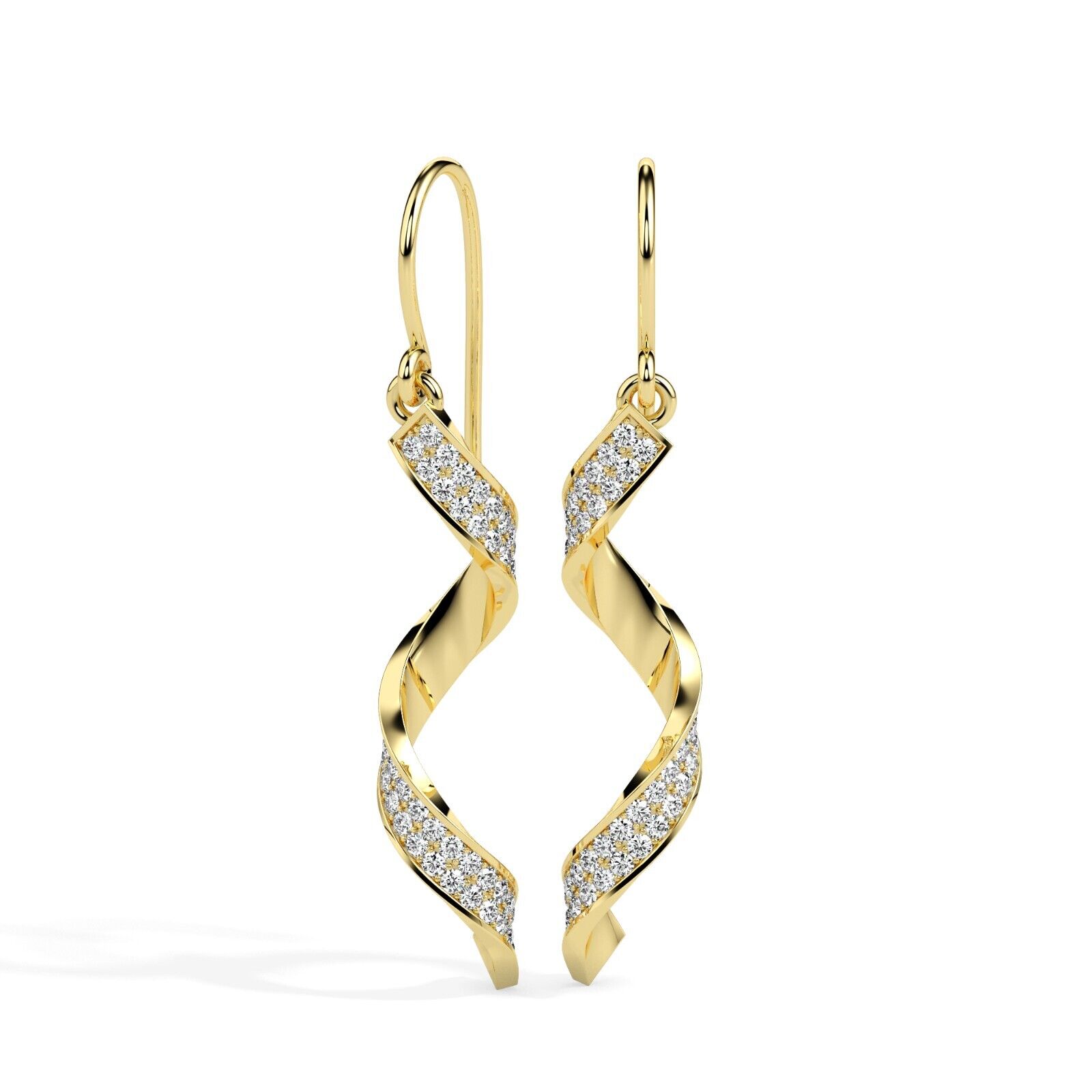 Kellina Natural Pave Set  Diamond Earrings