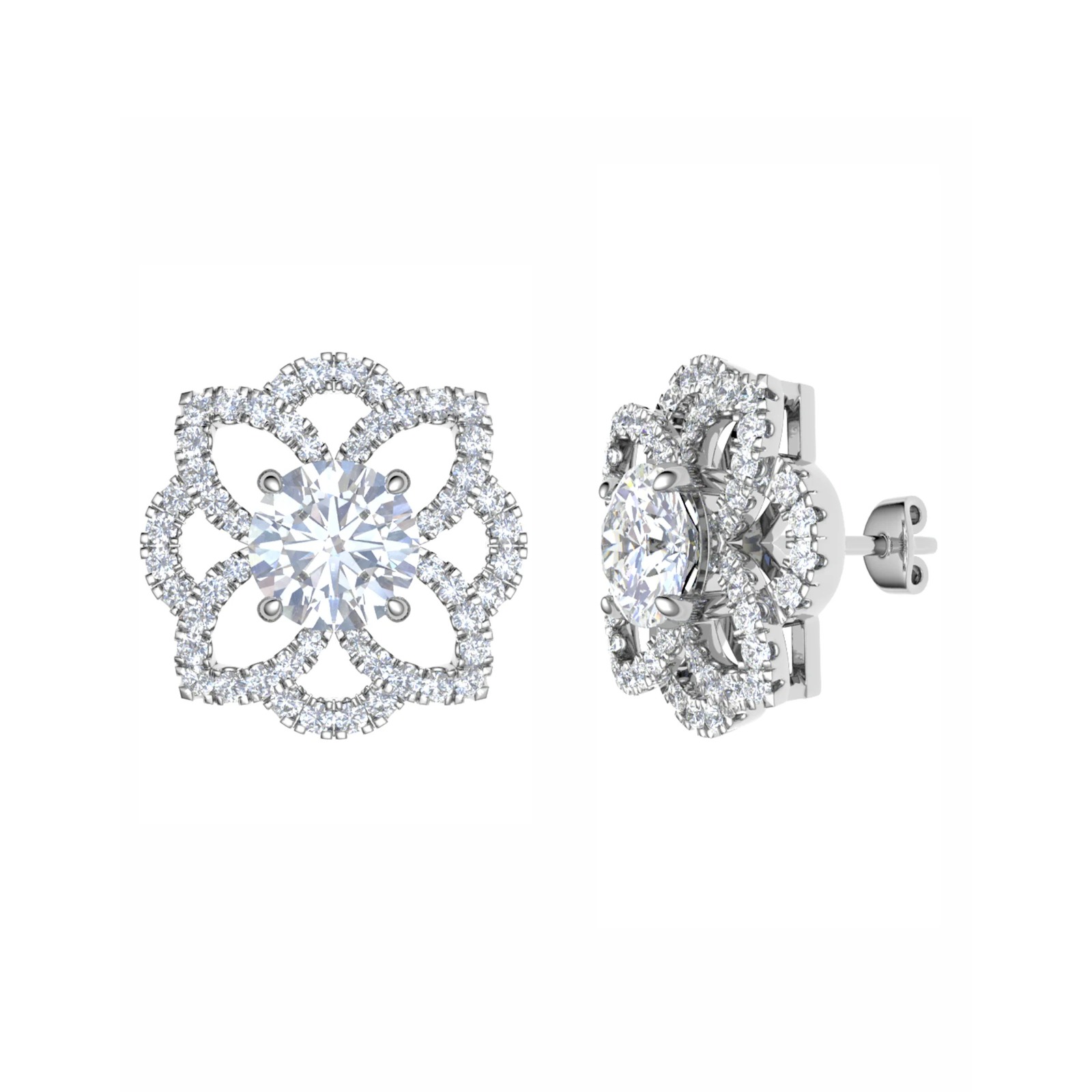 Garnette Natural Claw Set  Diamond Earrings
