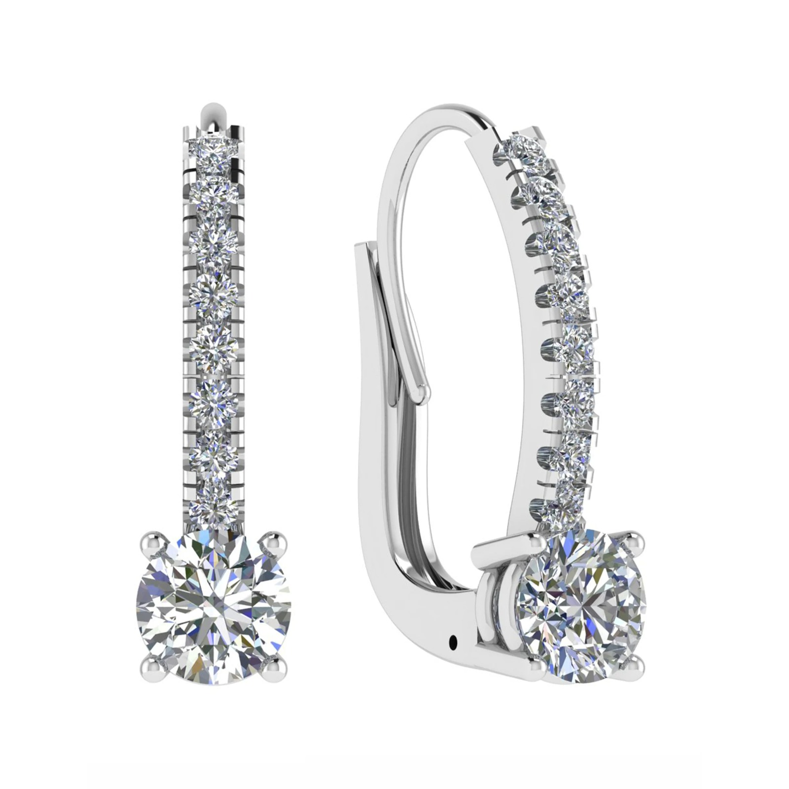 Frusannah Natural 4 Prong Set  Diamond Earrings