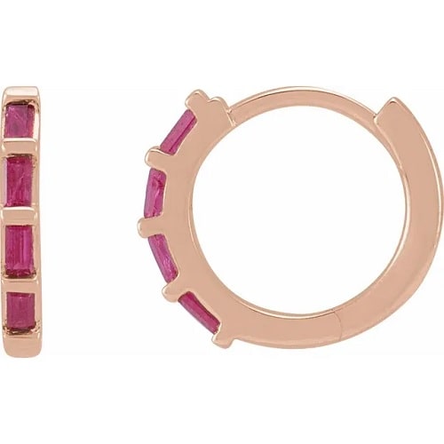 Hayelee Natural Ruby Bar Set  Diamond Earrings