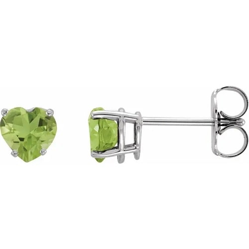 Flurekin 1.20 Carat Peridot 4 Prong Set  Diamond Earrings