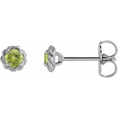 0.52 Carat Round Cut Peridot Natural And Lab-Grown Rope Earrings With Claw-Set