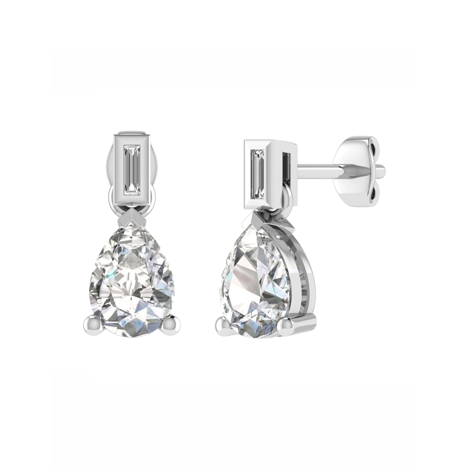 Lisanor Natural 3 Prong  Diamond Earrings