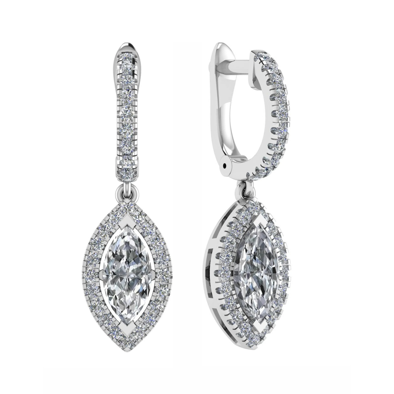 Marquises Shaped Fancy Diamond Hoop Earring