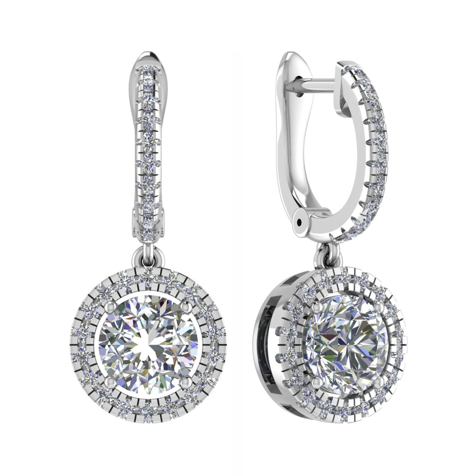 Cluster Hoop Diamond Earrings