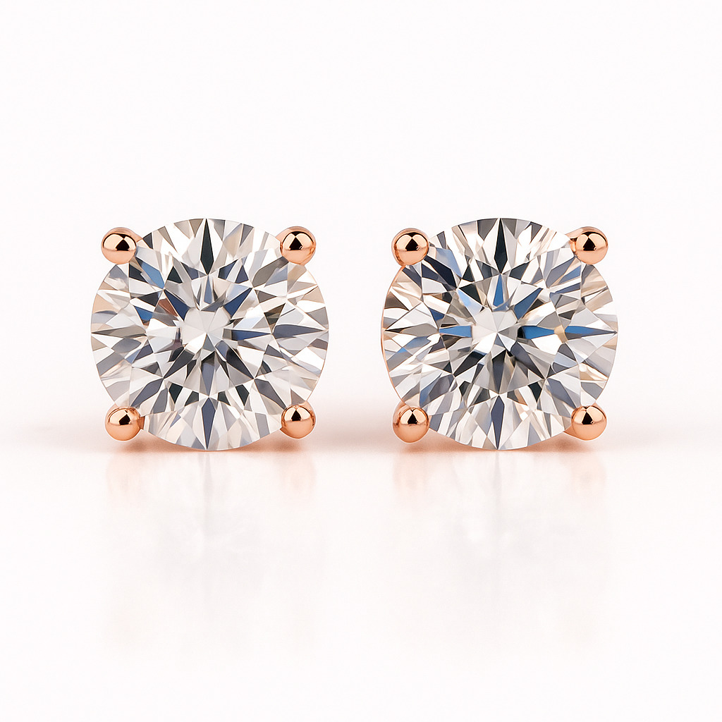Juniper Natural 4 Prong  Diamond Earrings