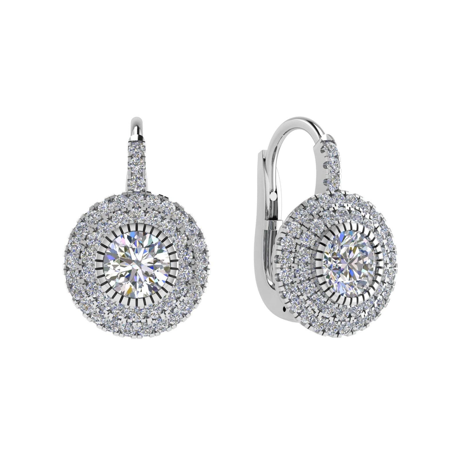 Two Row Diamond Hoop Earring