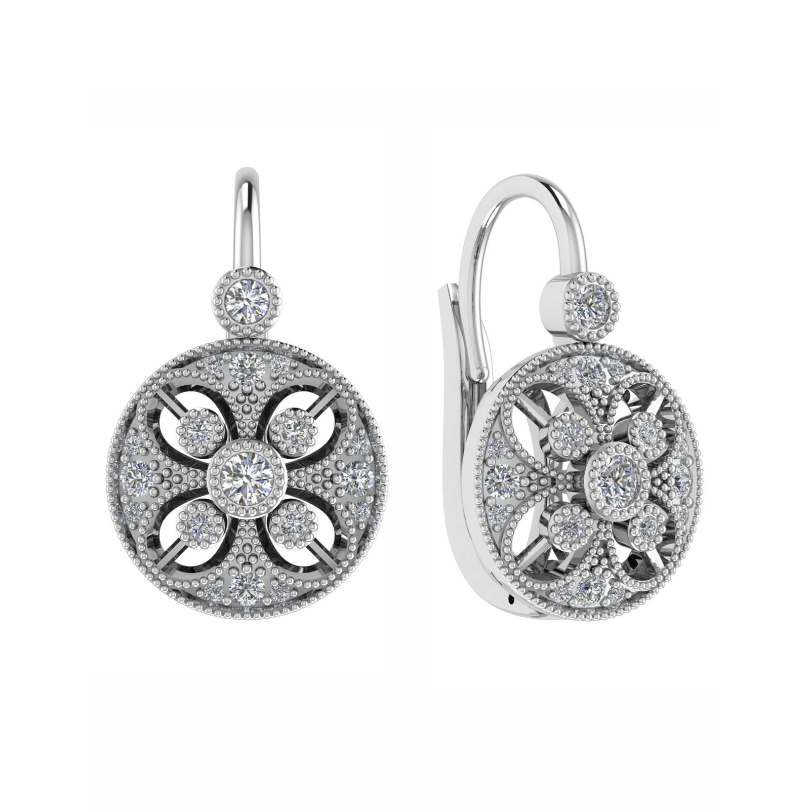 Sterling Diamond Hoop Earring