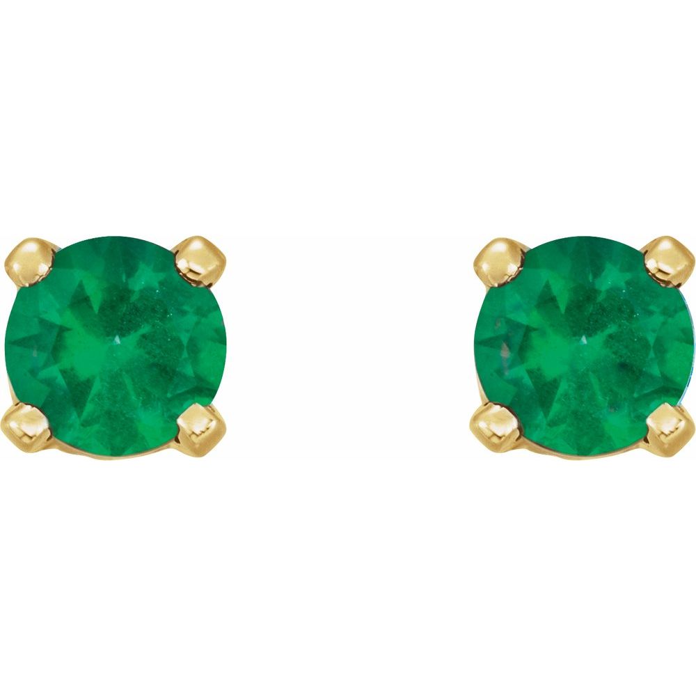 Herel 0.16 Carat Emerald 4 Prong Set  Diamond Earrings