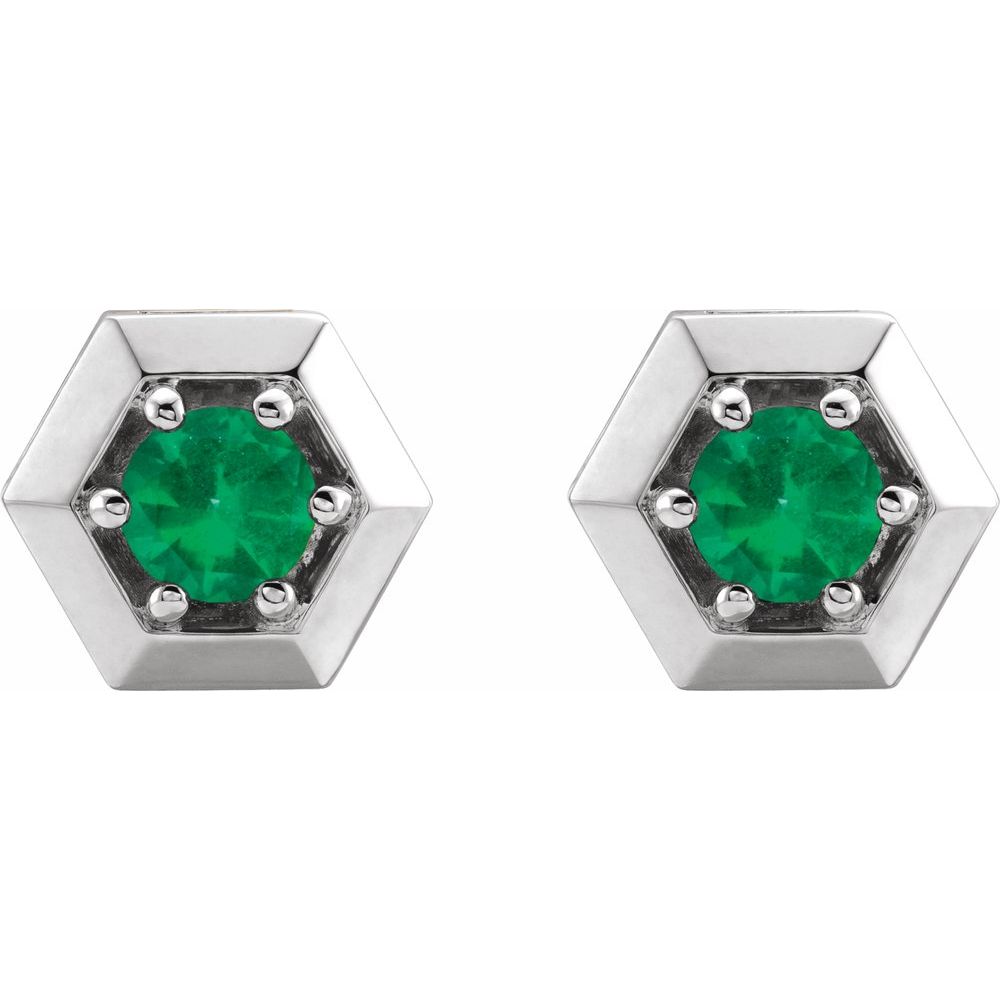 Herela 0.30 Carat Emerald 6 Prong  Diamond Earrings