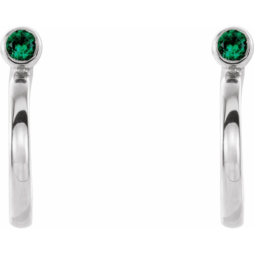 Hierytha 0.30 Carat Emerald Bezel Set  Diamond Earrings
