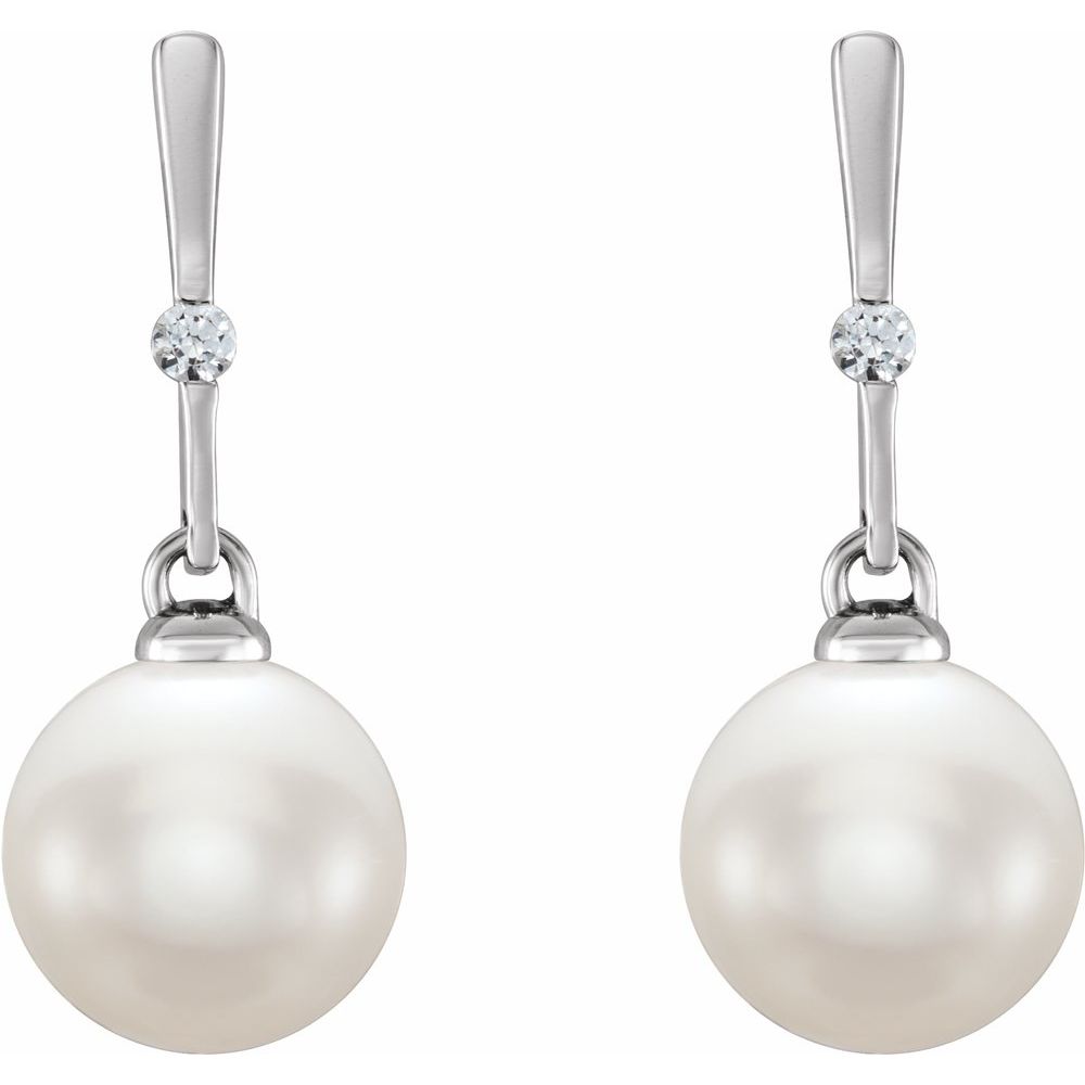 Benesh Pearl  Diamond Earrings