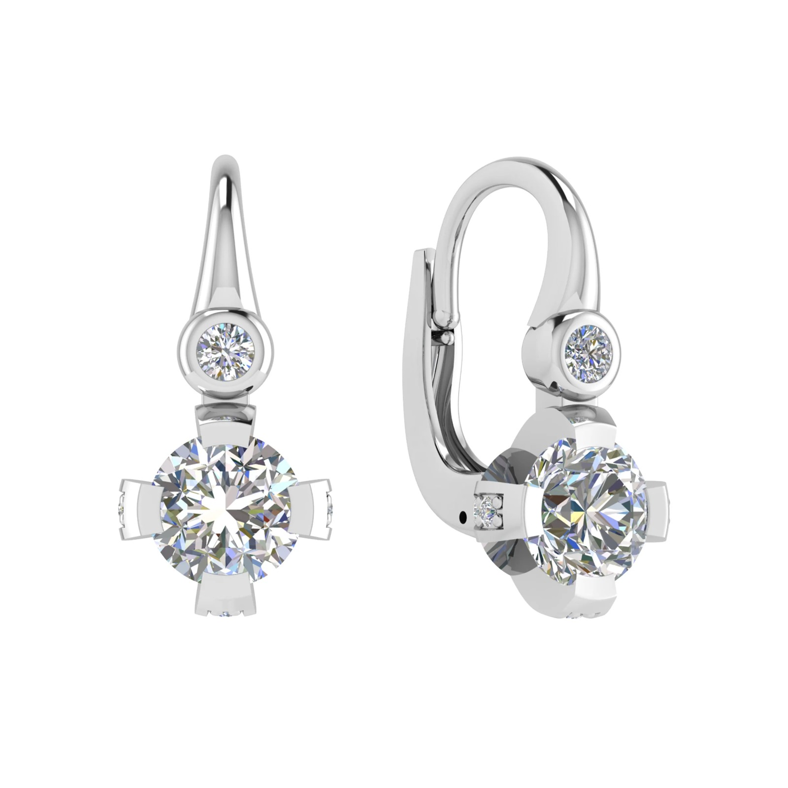 Friedah Natural Prong Set  Diamond Earrings