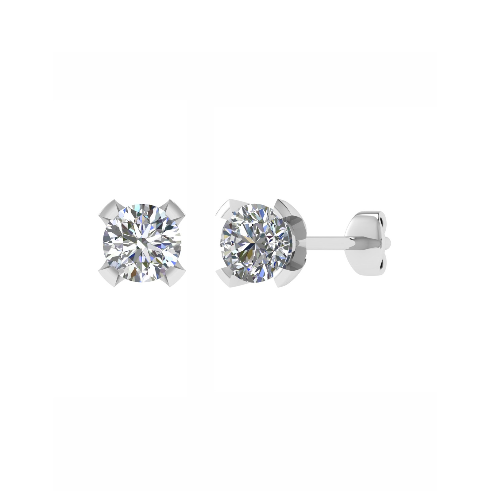 Classic Round Shape Diamond Stud Earring