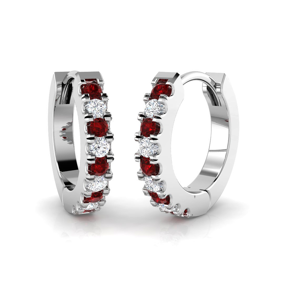 Catherine Lab Grown Ruby  Diamond Earrings