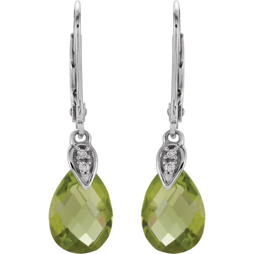 3.82ct Pear Peridot  Natural and Lab Made Earrings