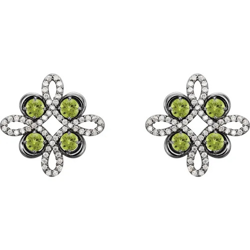 Alitha 0.84 Carat Peridot  Diamond Earrings