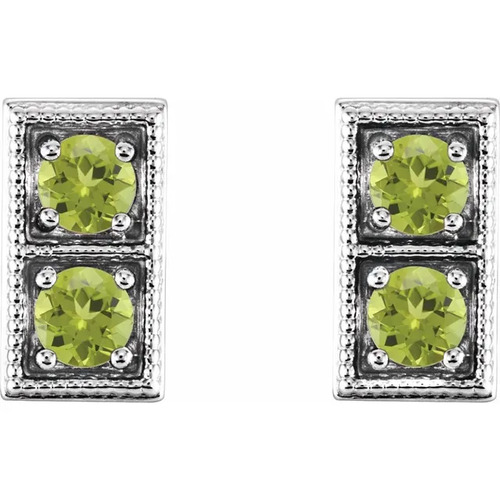 Hailie Peridot 4 Prong Set  Diamond Earrings
