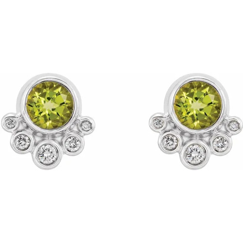 Aoibh 1.14 Carat Peridot  Diamond Earrings