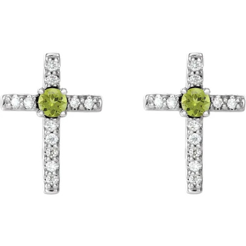 0.15ct Round Peridot Natural and Lab Made Earring With Prong Setting