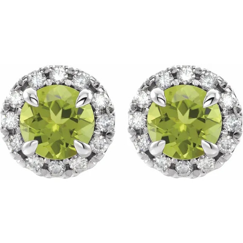 Avir 2.05 Carat Peridot  Diamond Earrings