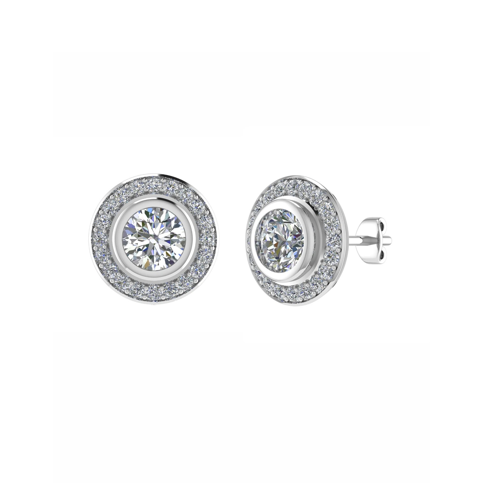 Jaselle 0.10 - 3.00 Carat Natural Bezel  Diamond Earrings
