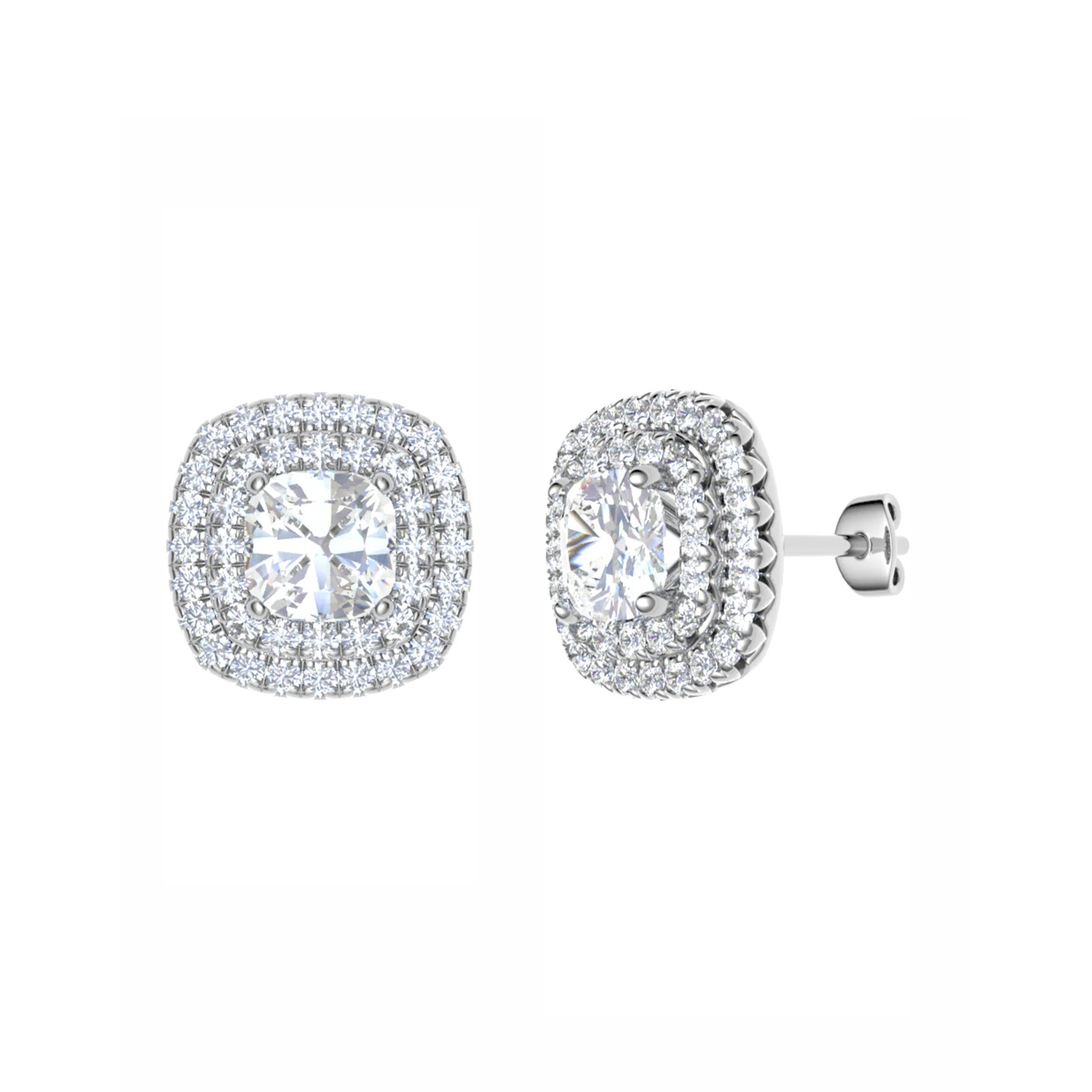 Fancy 0.10 - 3.00 Carat Natural 4 Prong Set  Diamond Earrings
