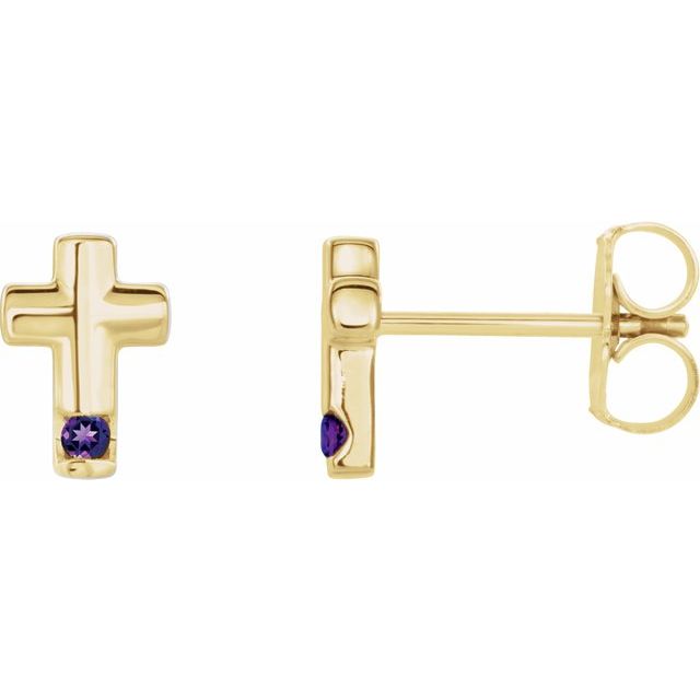 Petriciya Amethyst Channel Set  Diamond Earrings