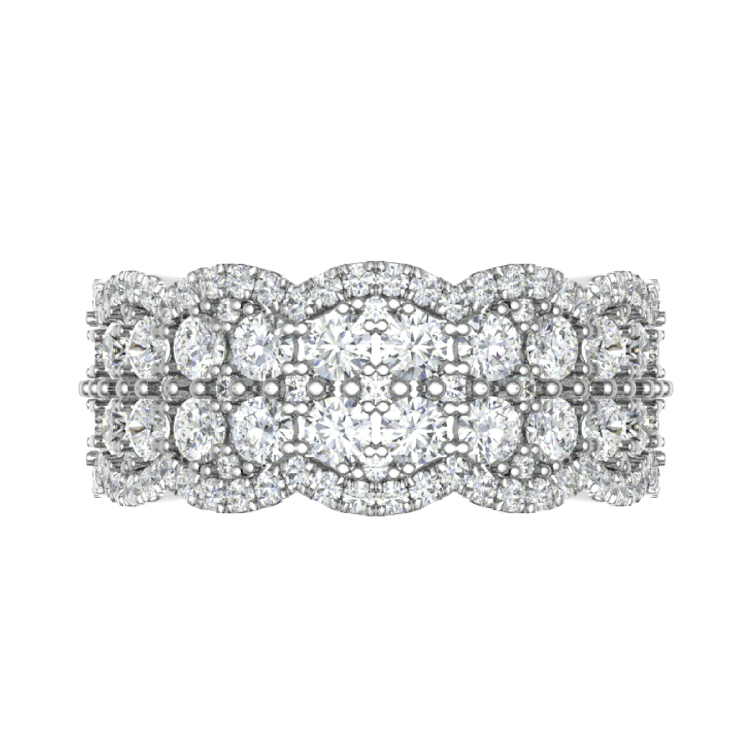 8.3mm 3.50 Carat Round Diamonds Multi Row Full Eternity Ring with Micro Claw Set
