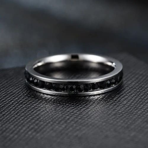 Eviana Black Channel Set  Diamond Ring