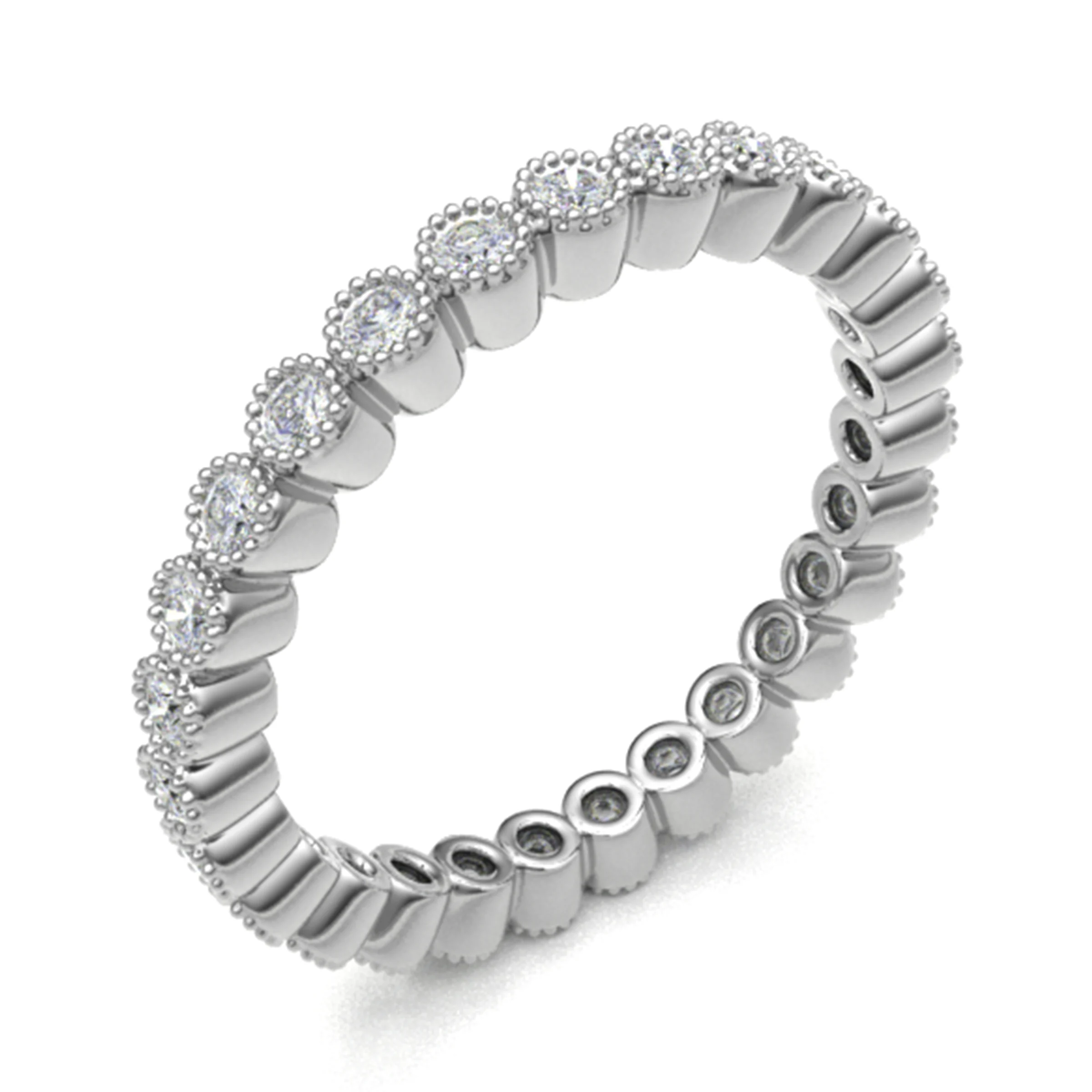 0.50-0.75 Carat Bezel Set Round Diamonds Full Eternity Ring