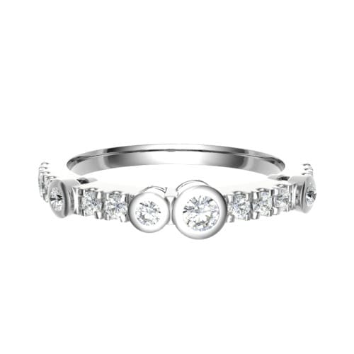 0.33 Carat Round Diamonds Bubble Design Half Eternity Ring with Micro Claw and Rubover Set