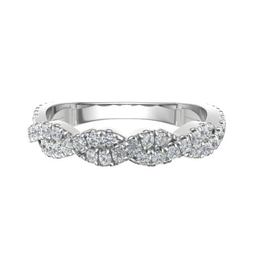 0.40 Carat Round Diamonds Twisted Half Eternity Ring with Micro Claw Set