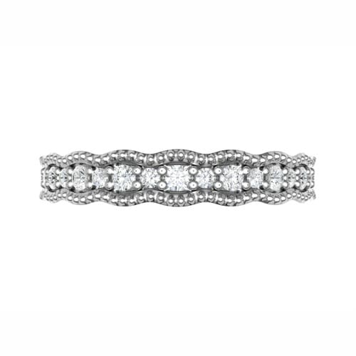 0.33 Carat Grain Set Round Diamond Vintage Half Eternity Ring