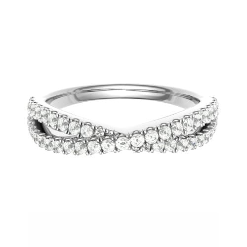 0.33 Carat Round Diamonds Classic Criss Cross Half Eternity Ring with Micro Claw Set