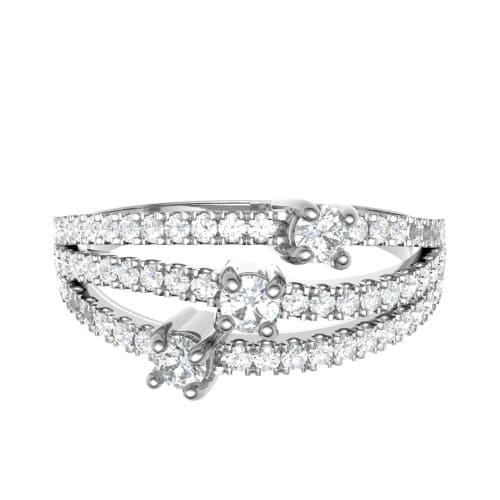 0.40 Carat Round Diamonds Bubble Design Half Eternity Ring with Claw Set