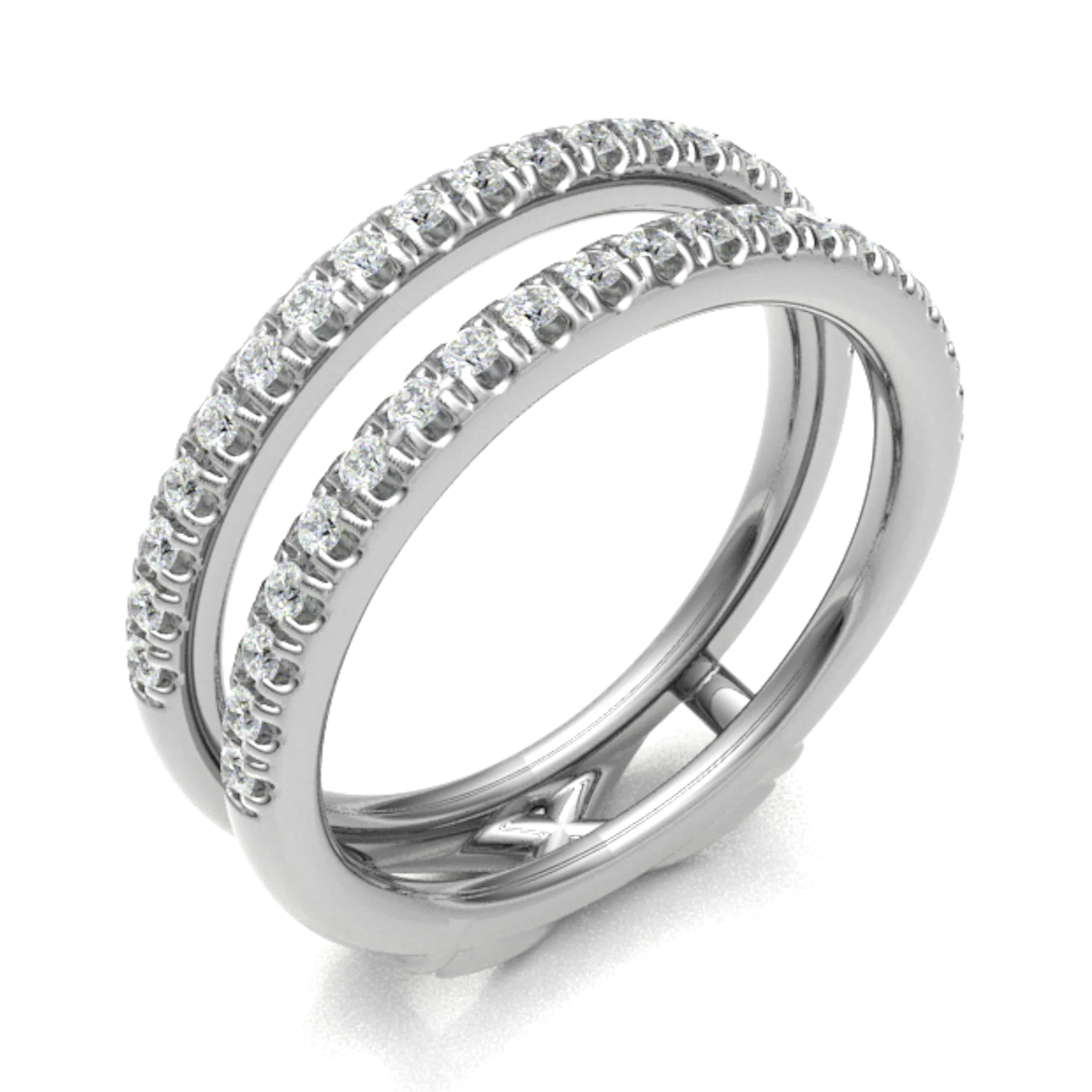 6.15mm 0.40 Carat Round Diamonds Fancy Half Eternity Ring with Micro Claw Set