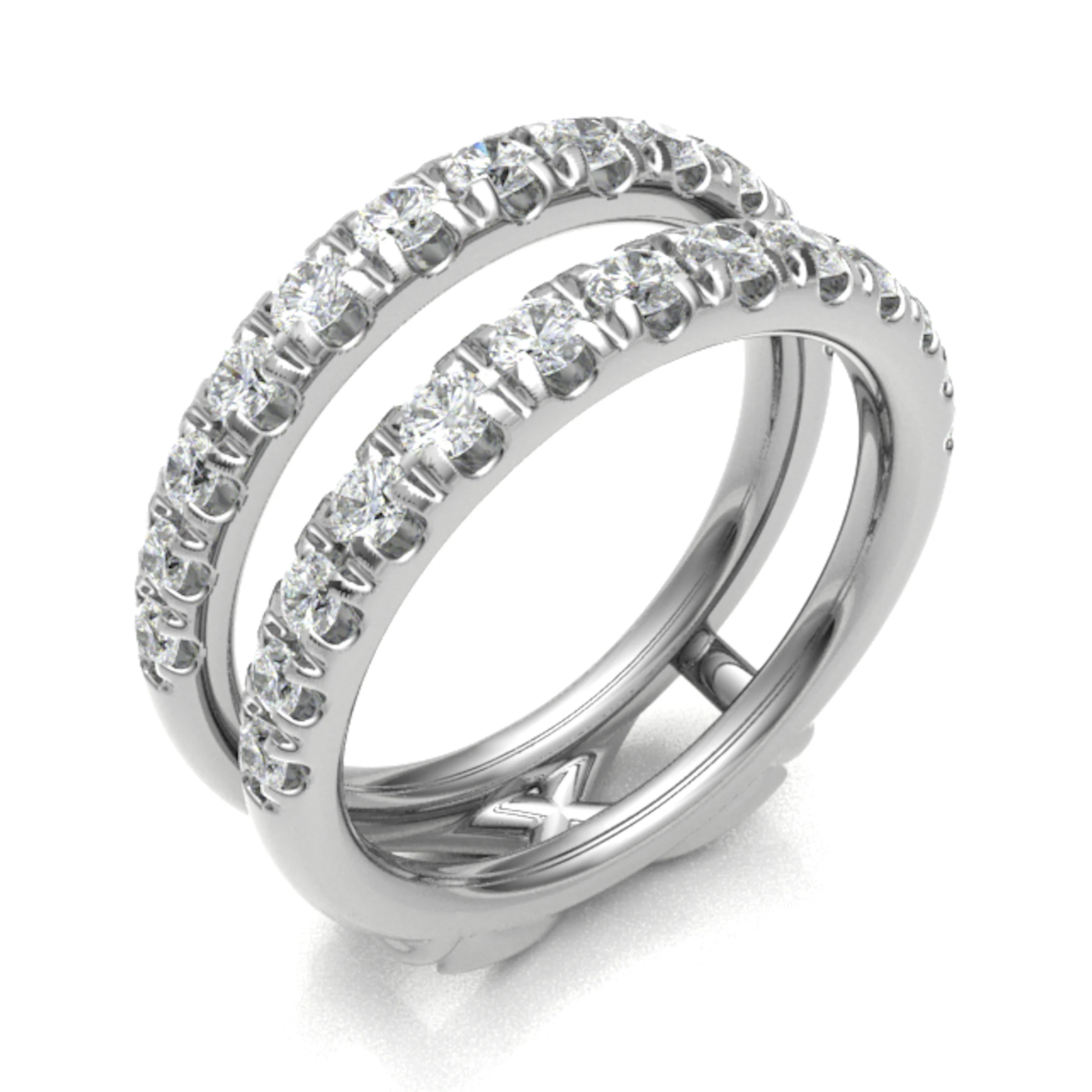 7.9mm 1.00 Carat Round Diamonds Fancy Half Eternity Ring with Micro Claw Set