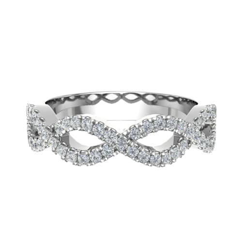 0.33 Carat Round Diamonds Twisted Half Eternity Ring with Micro Claw Set