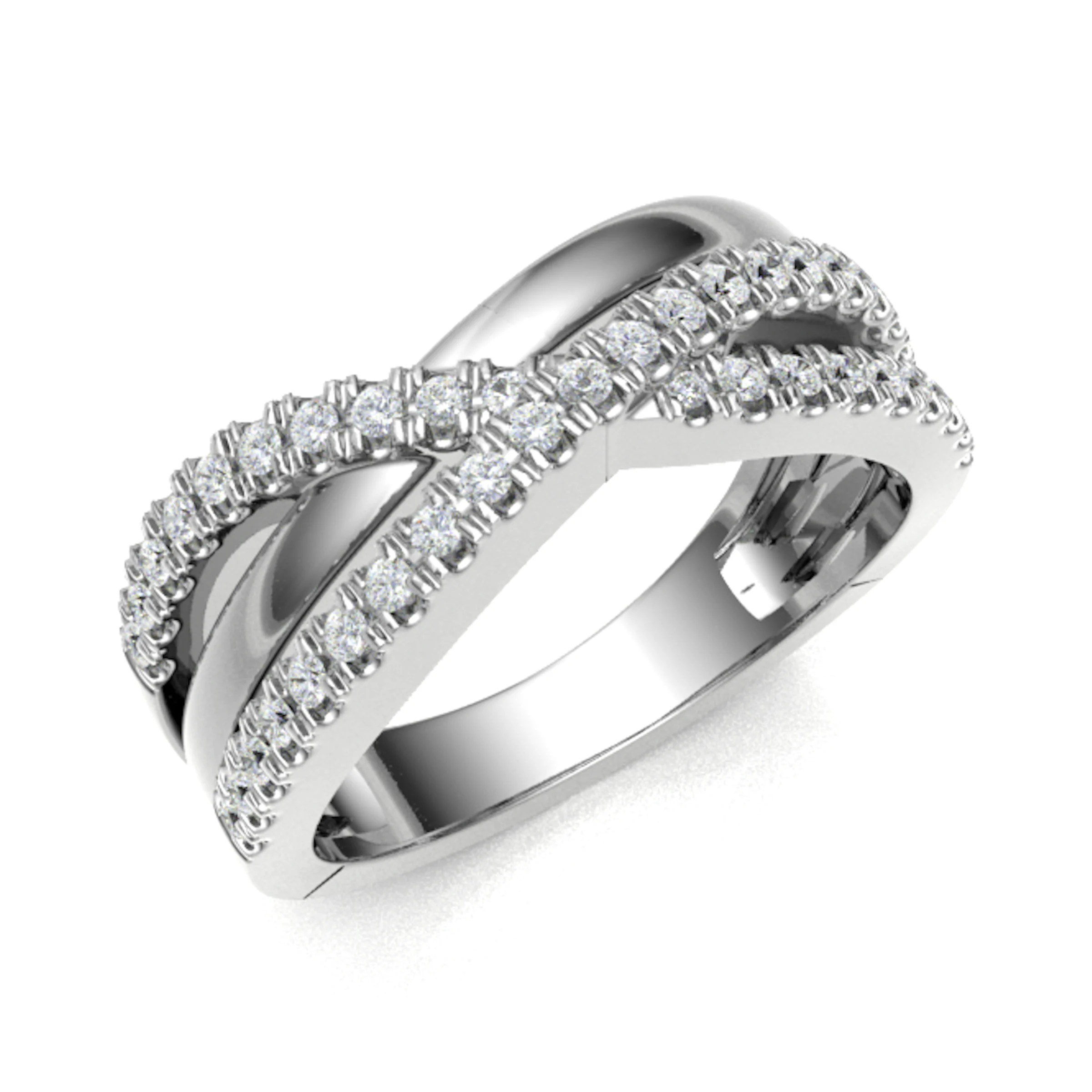 7mm 0.33 Carat Round Diamonds Multi Row Half Eternity Ring with Micro Claw Set