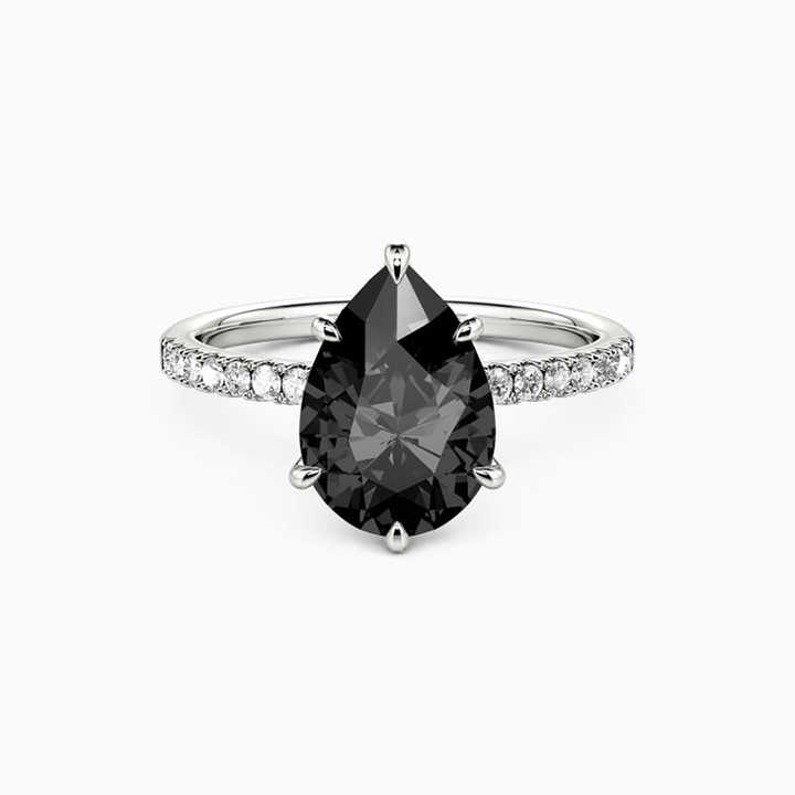 Leonal Black 6 Prong Diamond Ring