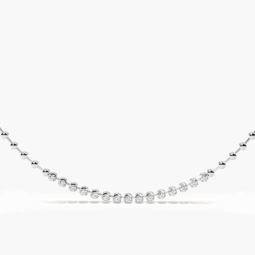 2.80 Carat Natural And Lab Created Illusion Setting Round Diamond Necklace