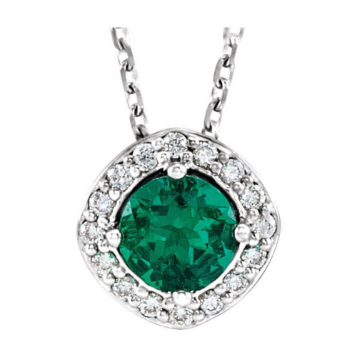 Wardell 0.16 Carat Emerald 4 Prong  Necklace